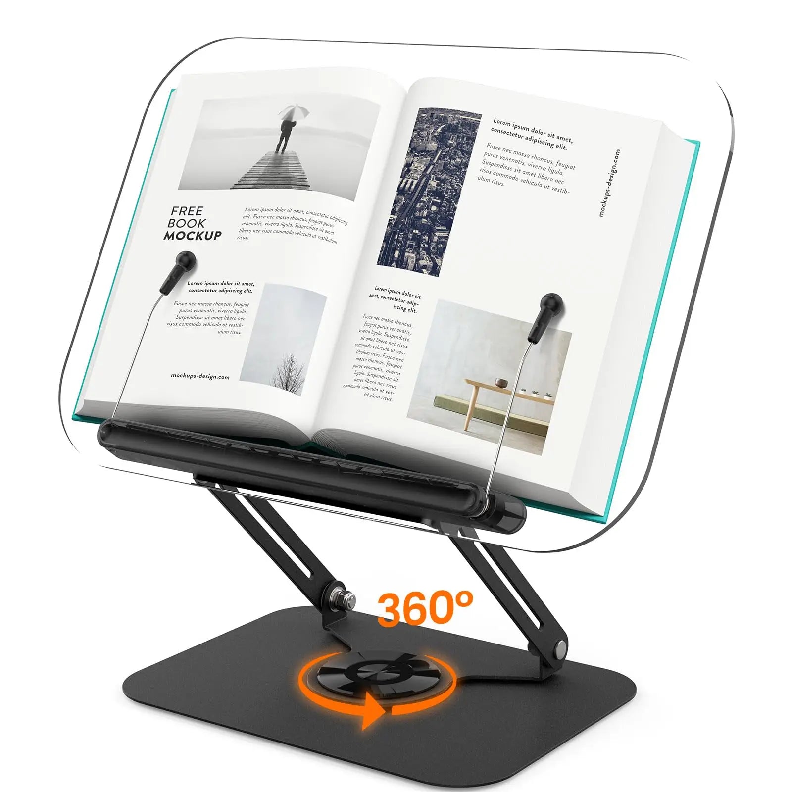 Lutrin de Lecture Rotatif 360° — Support Livre Réglable