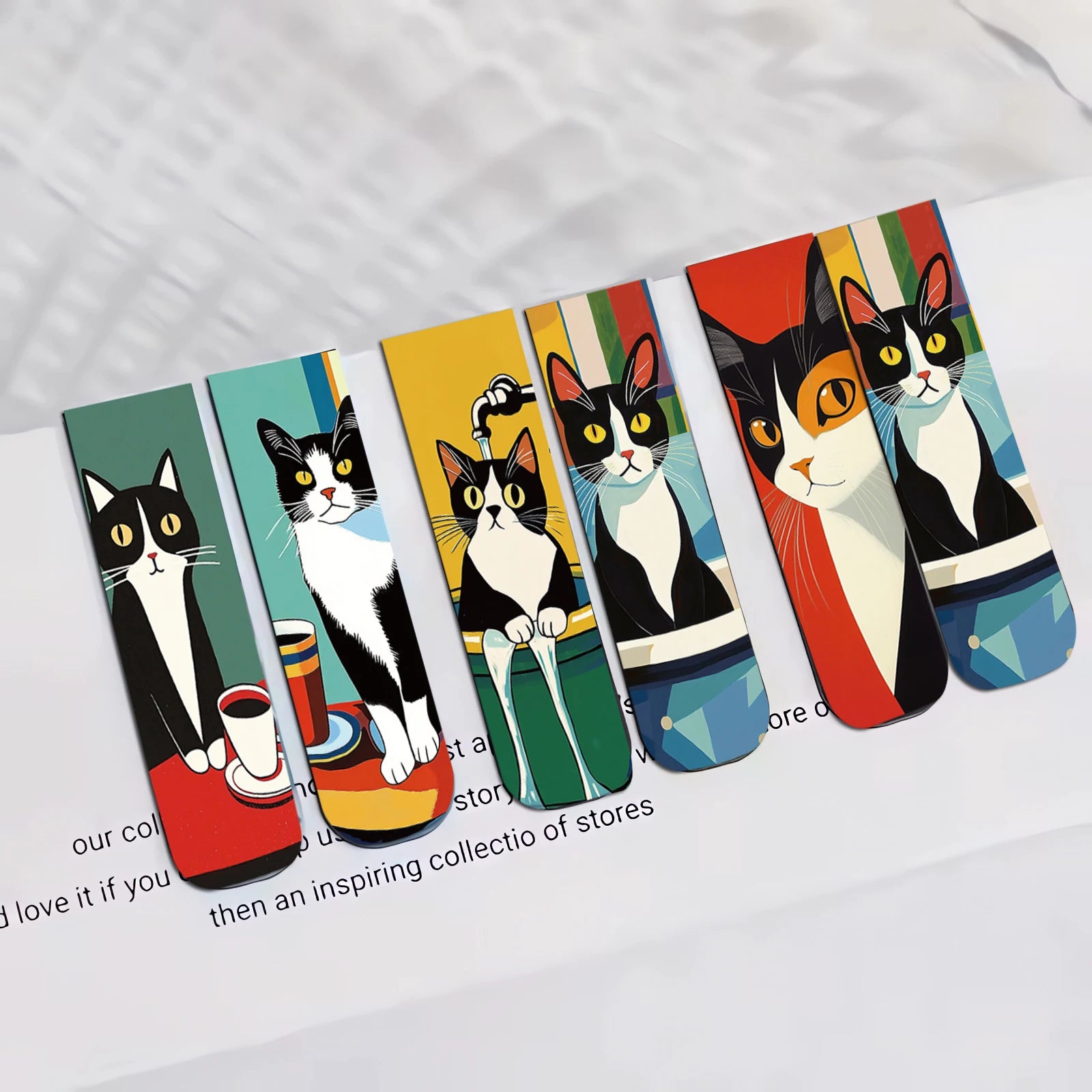 Marque-Pages Magnétiques Chats — Lot de 5
