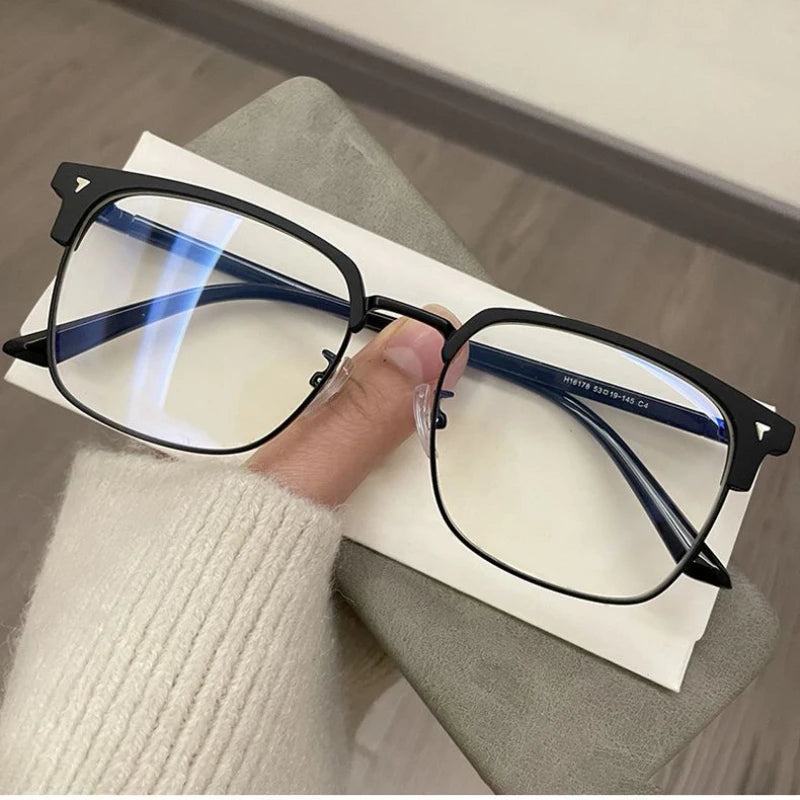 Lunettes Anti-Lumière Bleue — Rétro Demi-Monture Vintage