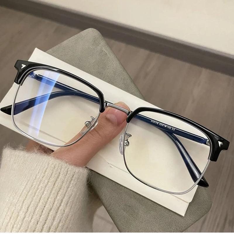 Lunettes Anti-Lumière Bleue — Rétro Demi-Monture Vintage