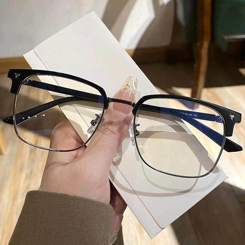 Lunettes Anti-Lumière Bleue — Rétro Demi-Monture Vintage