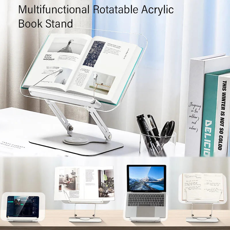 Lutrin de Lecture Rotatif 360° — Support Livre Réglable
