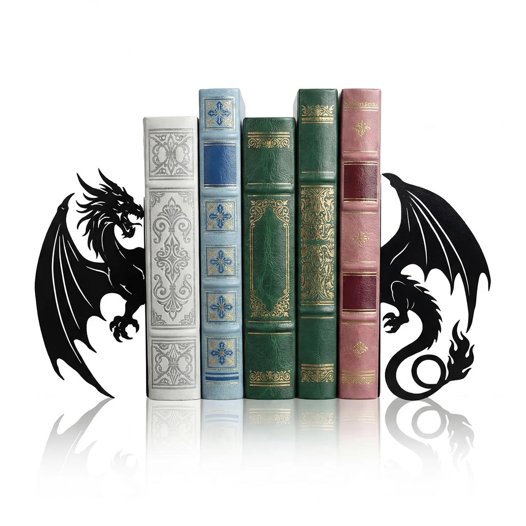 Serre-Livre Dragon en Fer Forgé — Décoration Fantasy