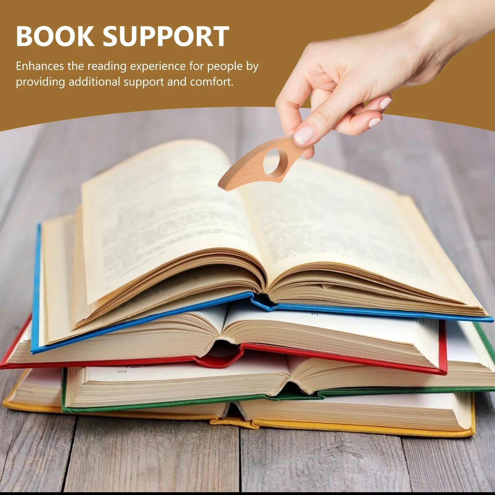 Repose-Pouce de Lecture en Bois — Écarte-Pages Naturel