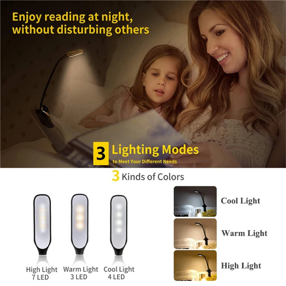 Lampe de Lecture Mini 7 LED — Compacte & Rechargeable