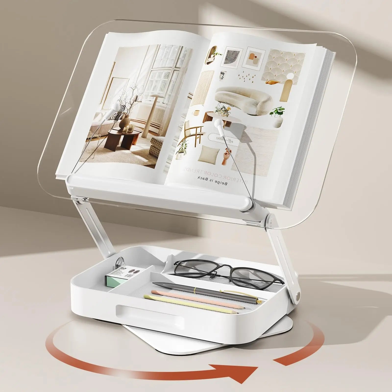 Lutrin de Lecture Rotatif 360° — Support Livre Réglable
