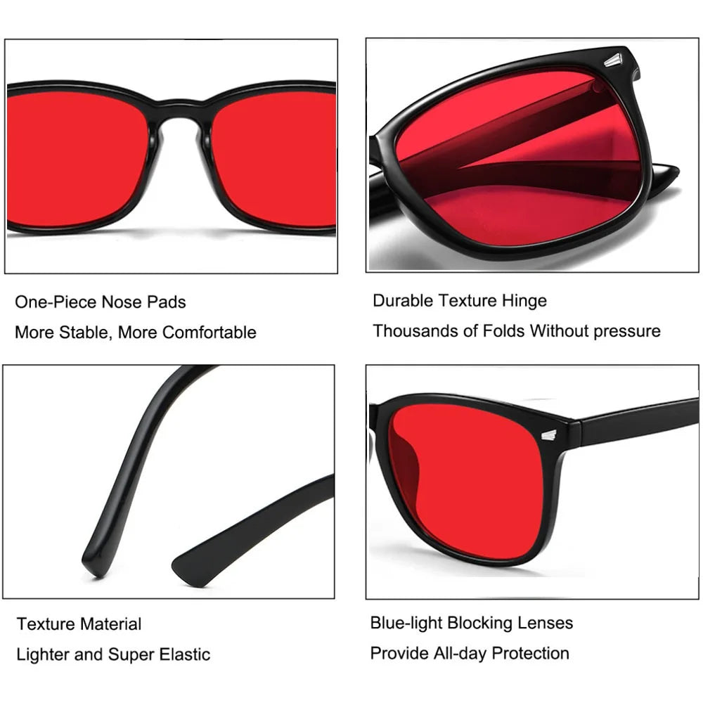 Lunettes Anti-Lumière Bleue — Gaming Verres Rouges Anti-Fatigue