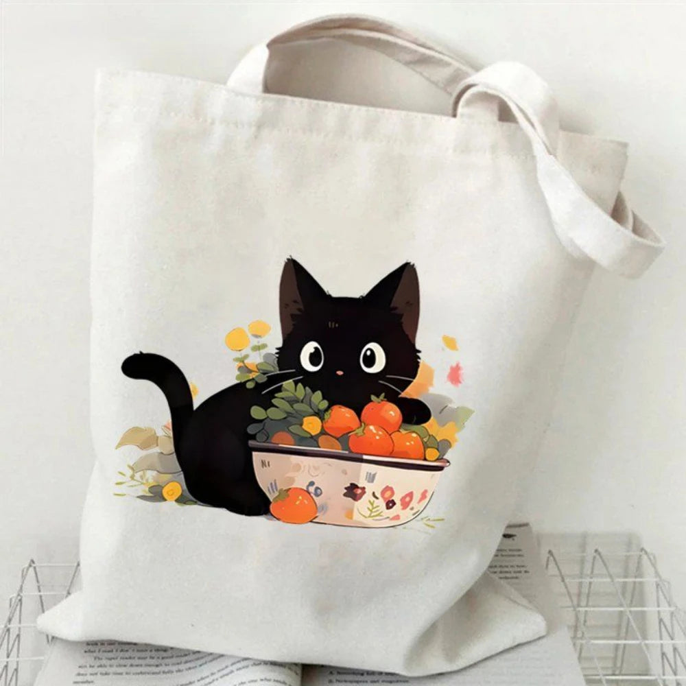 Tote Bag "Chats & Livres" — Sac en Toile pour Lecteurs