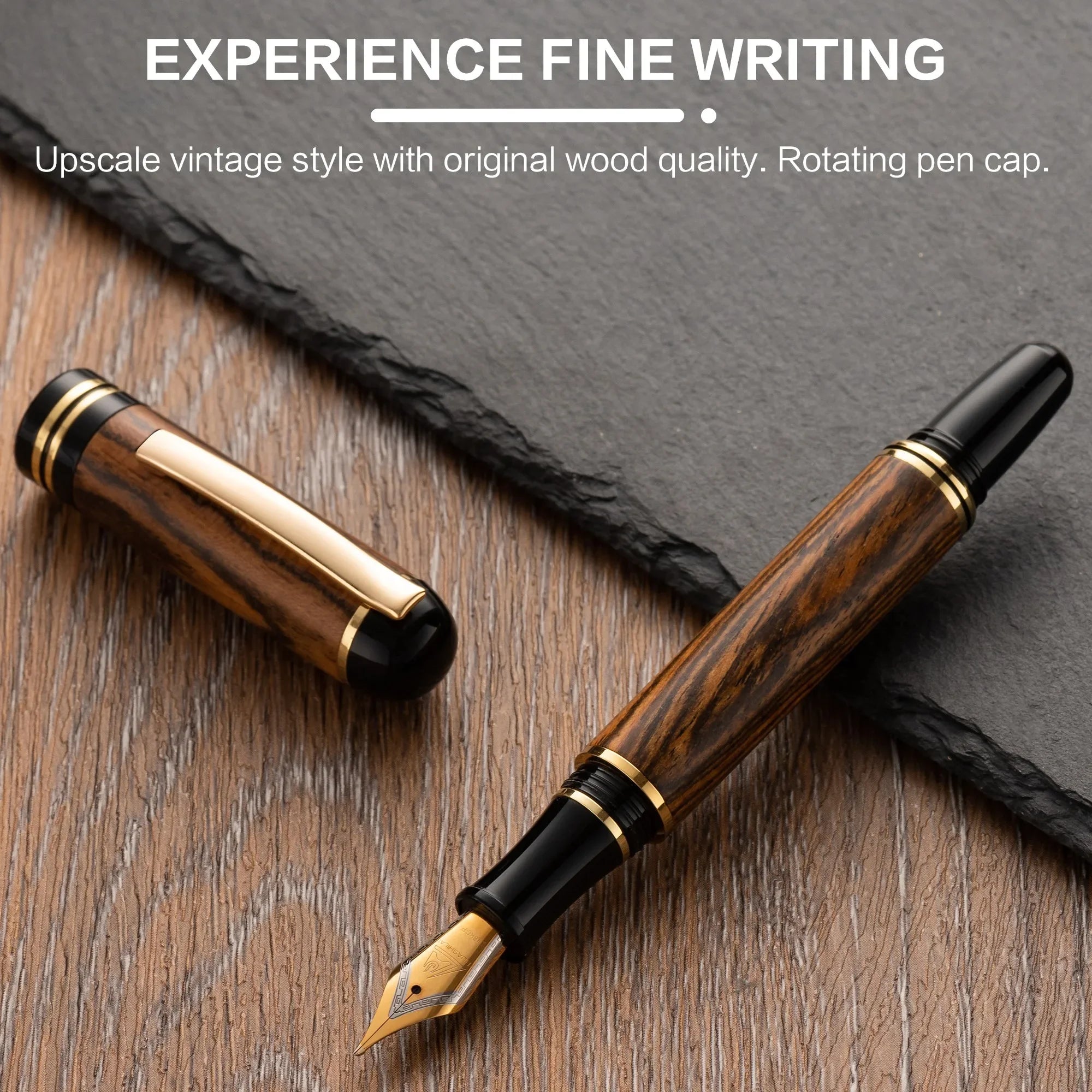 Coffret Stylo Plume en Bois — Écriture d'Exception