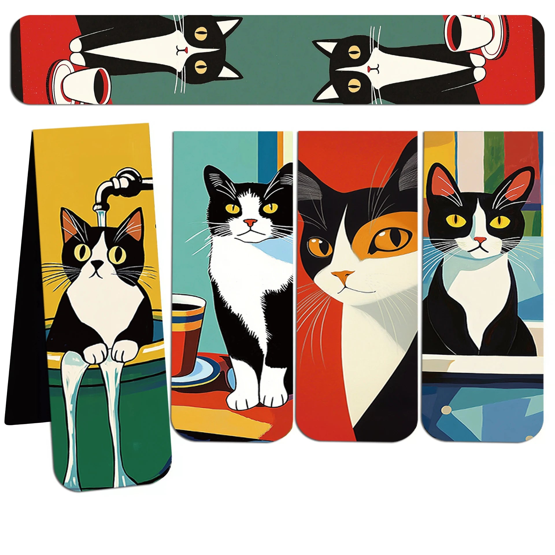 Marque-Pages Magnétiques Chats — Lot de 5