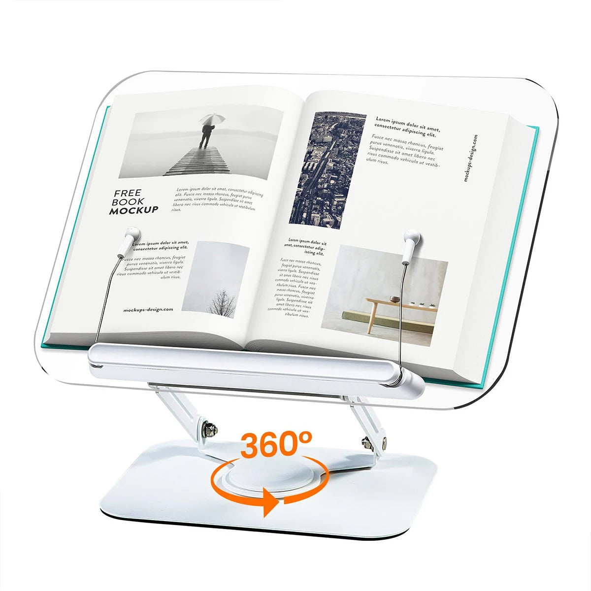 Lutrin de Lecture Rotatif 360° — Support Livre Réglable