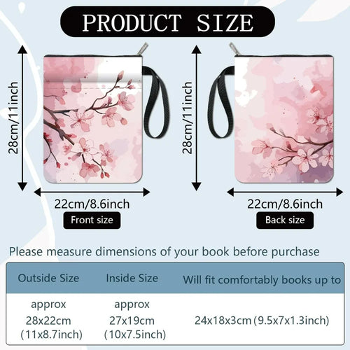 Housse de Protection Livre — Motif Fleurs de Cerisier