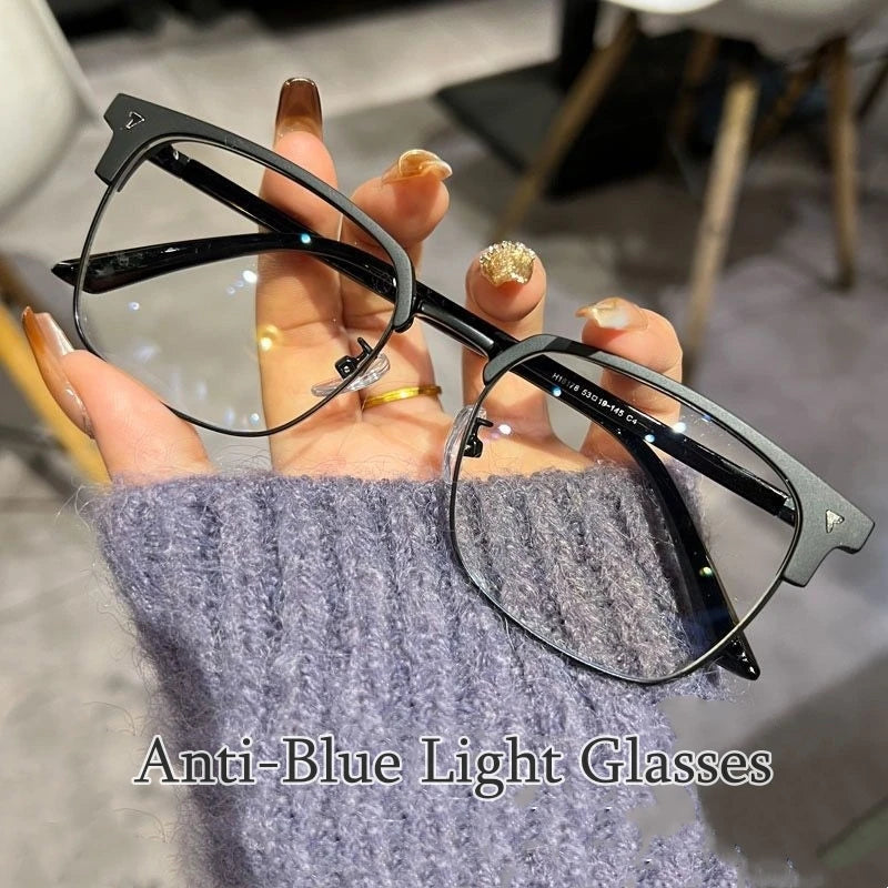 Lunettes Anti-Lumière Bleue — Rétro Demi-Monture Vintage